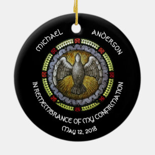Heiliger Geist Buntglas-Bestätigung RCIA Keramik Ornament
