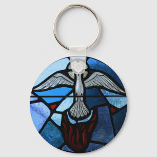 Heiliger Geist Buntglas-Kunst Schlüsselanhänger