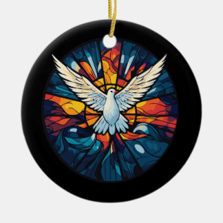 Heiliger Geist Dove Glass-Stil Keramik Ornament