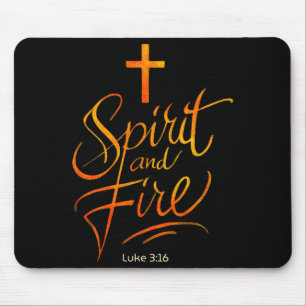 Heiliger Geist & Feuer Christliches Kreuz Jesu, L Mousepad