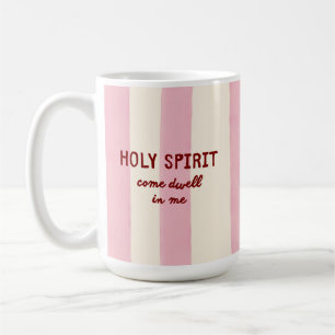 Heiliger Geist Gebet Anbetung Rosa Streifen Schrif Kaffeetasse