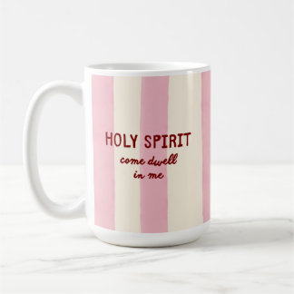 Heiliger Geist Gebet Anbetung Rosa Streifen Schrif Kaffeetasse