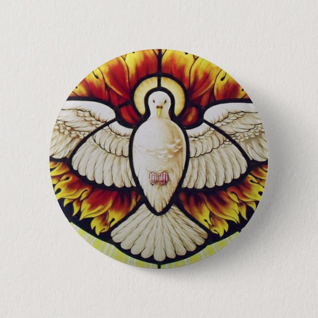 Heiliger Geist getauchte Buntglas Button (Vorderseite)