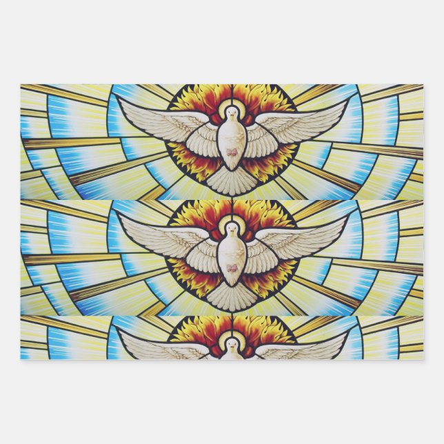 Heiliger Geist getauchte Buntglas Geschenkpapier Set (Vorderseite)