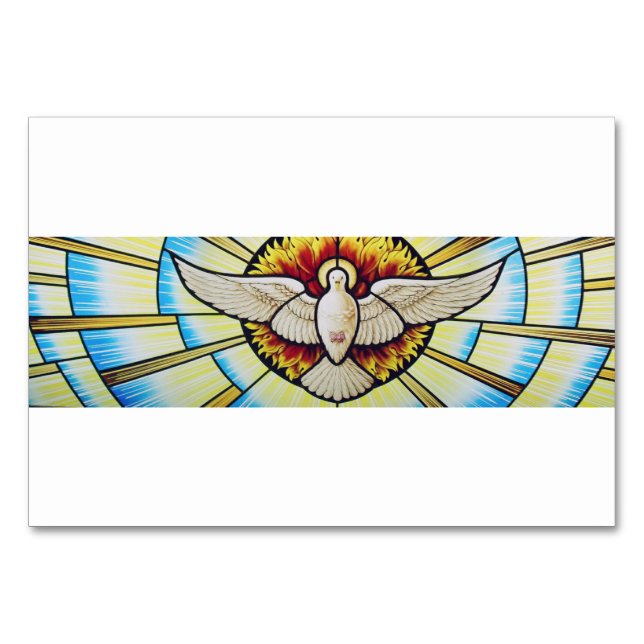 Heiliger Geist getauchte Buntglas Tischnummer (Vorderseite)