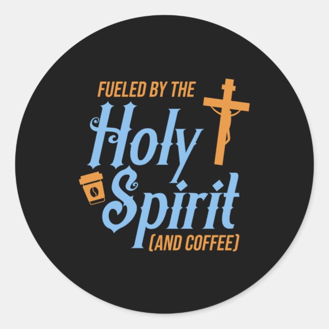 Heiliger Geist Kaffeekreuz Jesus Christus Faith-Ge Runder Aufkleber (Vorderseite)