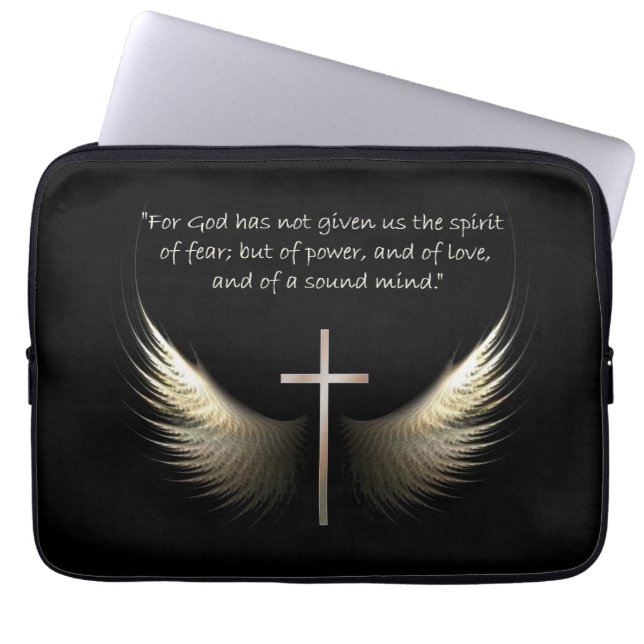 Heiliger Geist mit christlichem Kreuz und Laptopschutzhülle (Vorderseite)