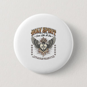 Heiliger Geist Vintage Gravur Flügel Herz Shirt_1 Button