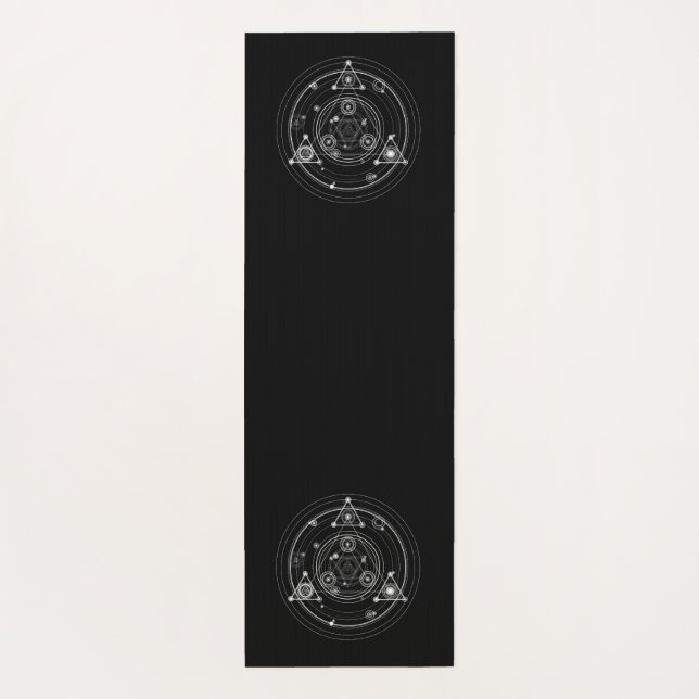 Heiliger Geometrieartschwarzes Pentagram Yogamatte (Rückseite)