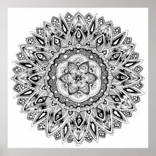Heiliger Geometriesamen Blume Mandala des Lebens Poster
