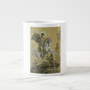 Heiliger Georg – Premium "Sunburst Gold" Art Jumbo-Tasse