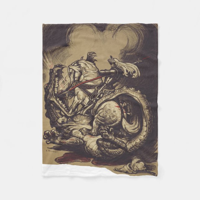 Heiliger Georg und der Drache Großmärtyrer Fleecedecke (Vorderseite)