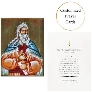 Heiliger gloriöser Prophet Elijah-Gebetskarte Platzkarte