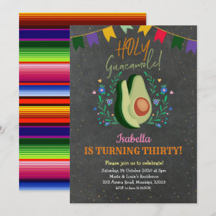 Heiliger Guacamole Chalkboard Mexikanischer Geburt Einladung