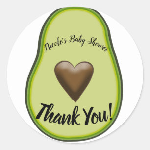 Heiliger Guacamole Herz Avocado Baby Shower Braut- Runder Aufkleber