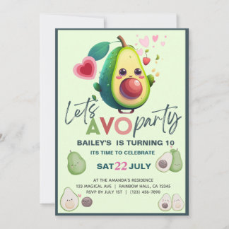 Heiliger Guacamole Niedlich Avocado Geburtstag Fie Einladung