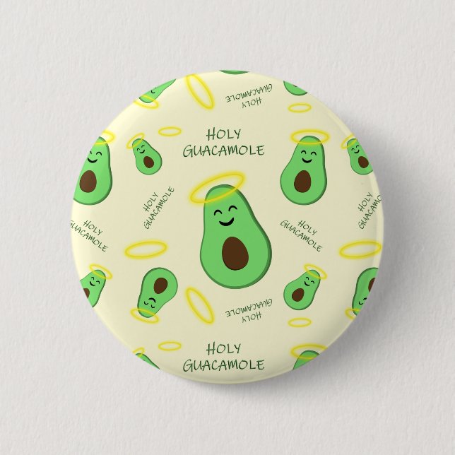Heiliger Guacamole niedlicher Avocado Button (Vorderseite)