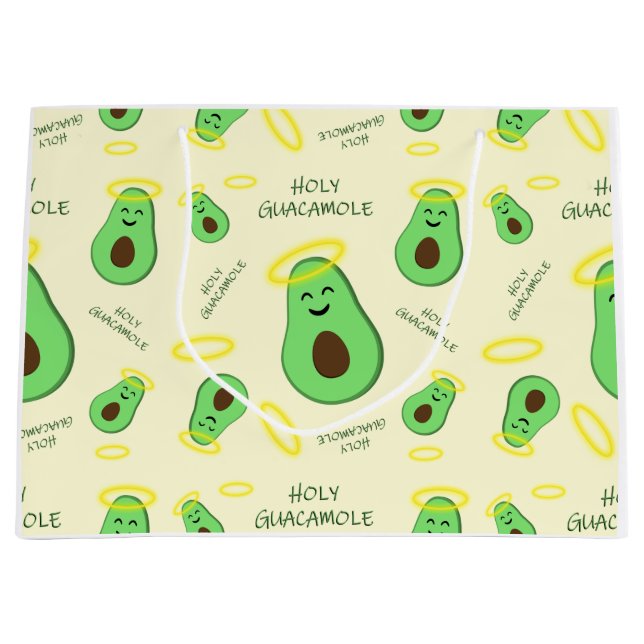 Heiliger Guacamole niedlicher Avocado Große Geschenktüte (Vorderseite)