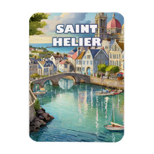 Heiliger Helier, Juwel von Jersey, vom Meer gebade Magnet