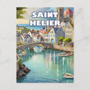 Heiliger Helier, Juwel von Jersey, vom Meer gebade Postkarte