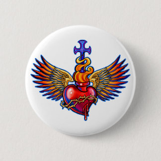 Heiliger Herz-Engels-Flügel-Entwurf Button