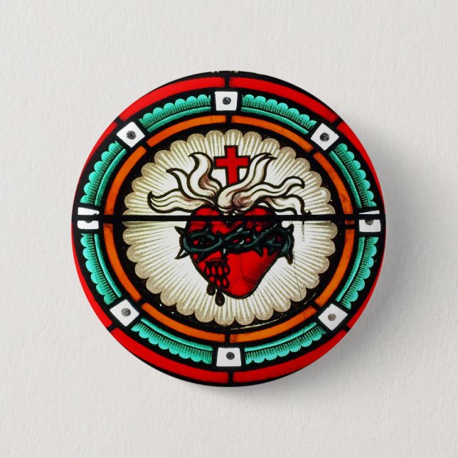 Heiliger Herz-Knopf Button (Vorderseite)