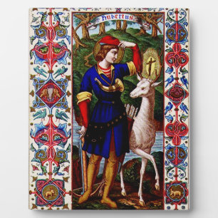 Heiliger Hubert von Lüttich mit dem Hirsch Fotoplatte