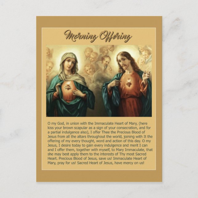 Heiliger Jesus Immakulieren Herz Mary Angels Cheru Postkarte (Vorderseite)