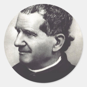 Heiliger Johannes Bosco Vater und Lehrer der Jugen Runder Aufkleber