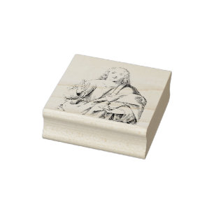 Heiliger Johannes der geliebte Apostel und Evangel Gummistempel