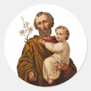 Heiliger Josef Beschützer der Heiligen Familie Runder Aufkleber
