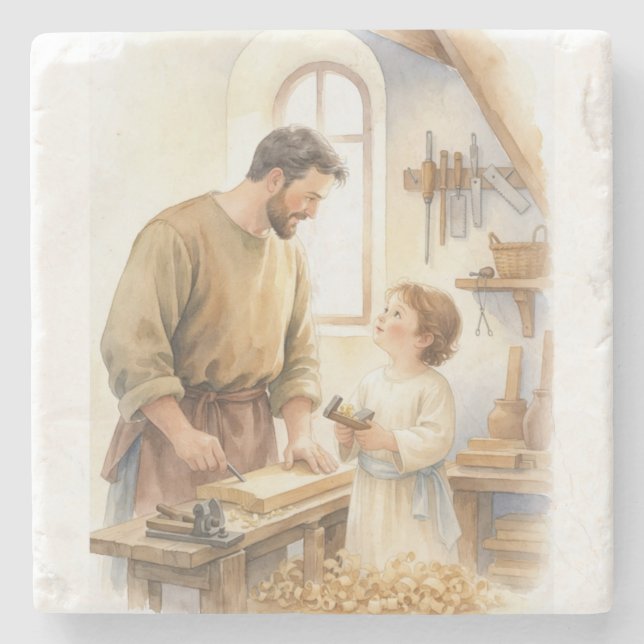 Heiliger Josef der Zimmermann Steinuntersetzer (Vorderseite)