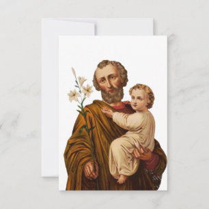 Heiliger Josef mit Jesus Heilige Kunst Heilige Kar Dankeskarte