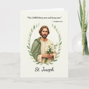 Heiliger Joseph Gottes Frieden mit der Schrift Karte