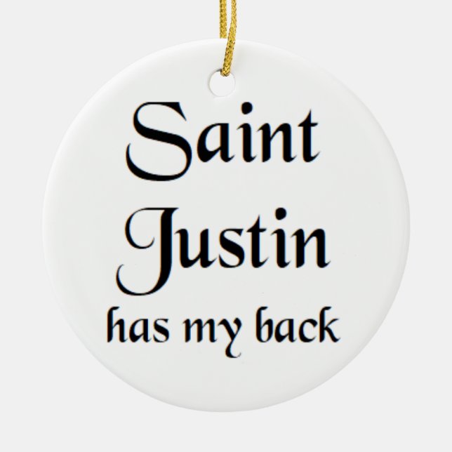 Heiliger Justin Keramik Ornament (Vorne)