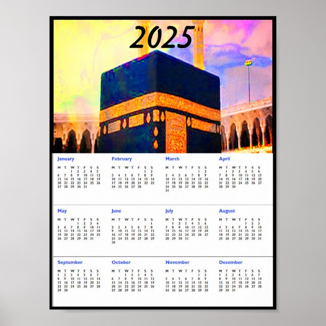 Heiliger Kaaba 2025 Kalenderzwang Poster (Vorne)