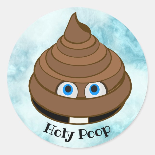 Heiliger Kack Emoji Runder Aufkleber (Vorderseite)