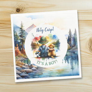 Heiliger Karpfen! Das ist ein Junge! Babyparty Serviette