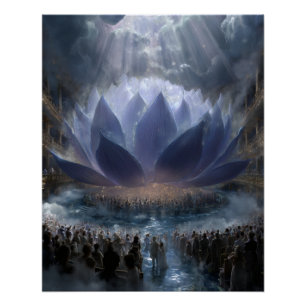 Heiliger Kosmischer Lotus im Himmlischen Licht Poster