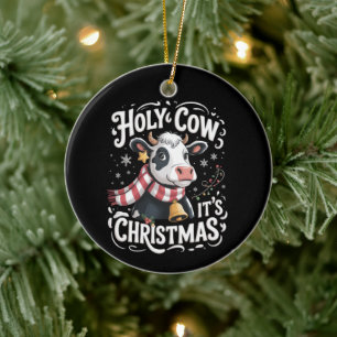 Heiliger Kuh Es Ist Weihnachten Lustiger Kuhliebha Keramik Ornament