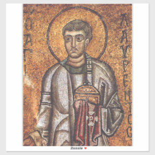 Heiliger Laurentius Orthodoxe Mosaikkunst Druck Aufkleber
