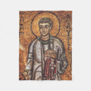 Heiliger Laurentius Orthodoxe Mosaikkunst Druck Fleecedecke