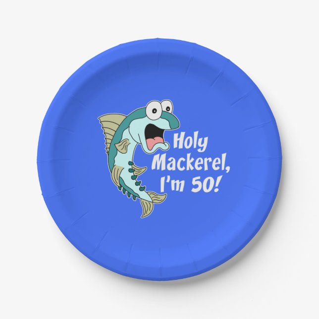 Heiliger Mackerel Ich bin 50 Blue 50 Party Teller (Vorderseite)