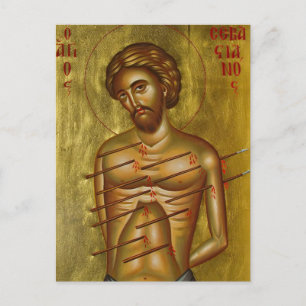 Heiliger Märtyrer St. Sebastian Orthodoxe christli Postkarte