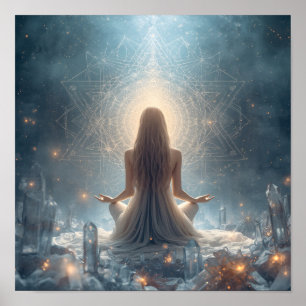 Heiliger Meditationskristall-Sanctuary-Poster Poster