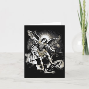 Heiliger Michael besiegt Satan Erzengel Krieger  Karte