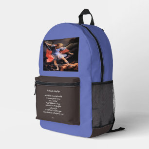 Heiliger Michael der Erzengel mit Gebet Bedruckter Rucksack