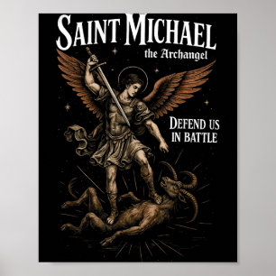 Heiliger Michael verteidige uns in der Schlacht Er Poster