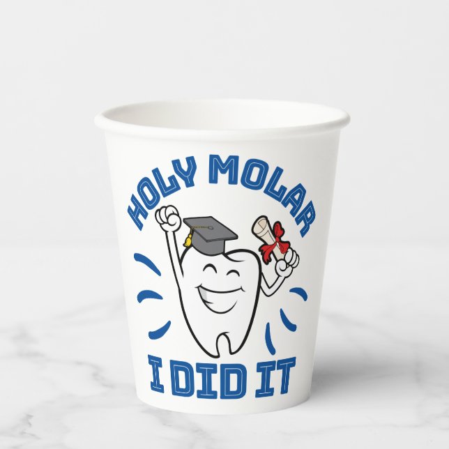 Heiliger Molar ich tat es Zahnarzt RDH Abschluss Pappbecher (Vorderseite)