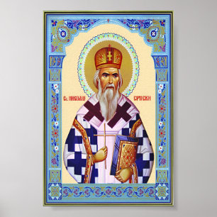 Heiliger Nikolai Serbisch Poster